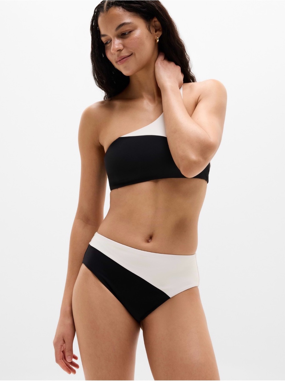 Athleta like new! Black and White Colorblock Bikini bottom